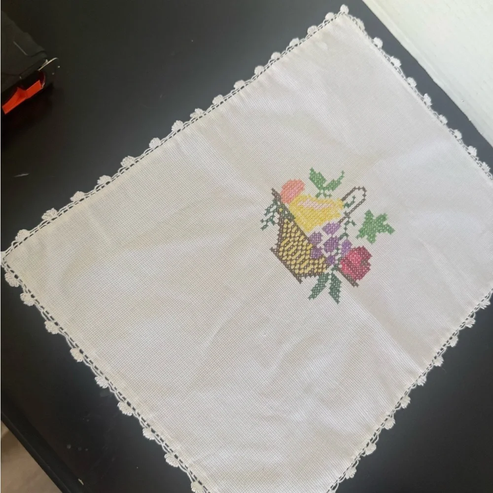 Elegant White Embroidered Linen